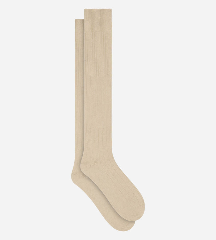 Mi-bas femme beige ivoire