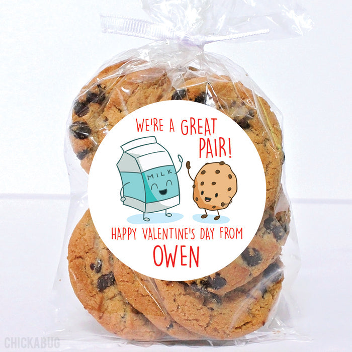 Milk and Cookies Valentine's Day Stickers