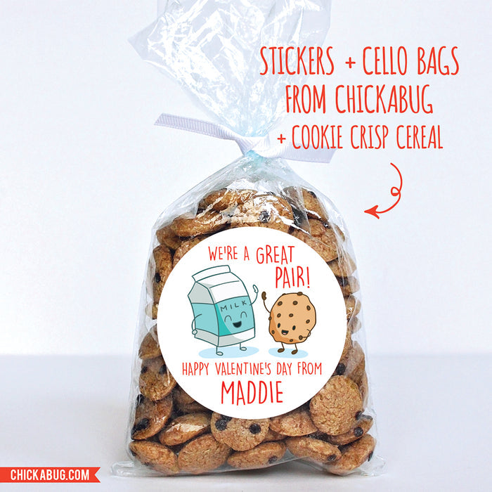 Milk and Cookies Valentine's Day Stickers