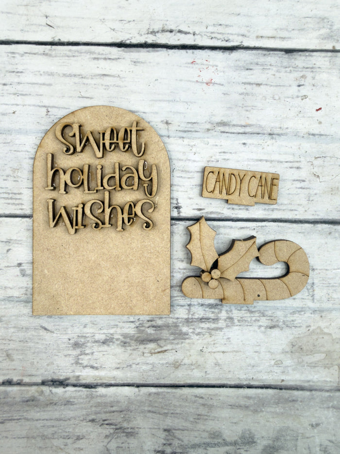 MINI Candy Cane Wishes Arch Insert for Interchangeable MINI Arches Bases