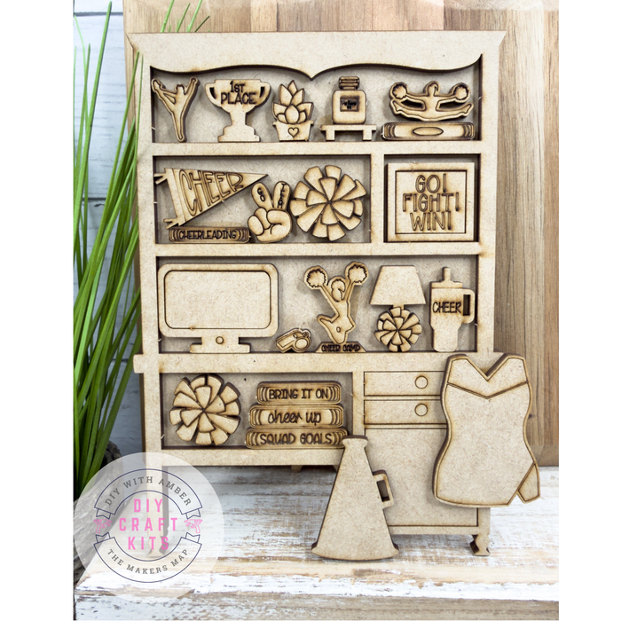 Mini Cheerleader Desk Hutch DIY Craft Kit