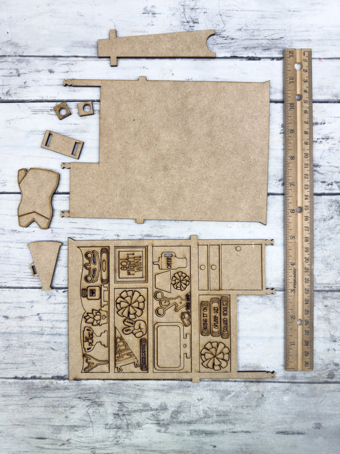 Mini Cheerleader Desk Hutch DIY Craft Kit