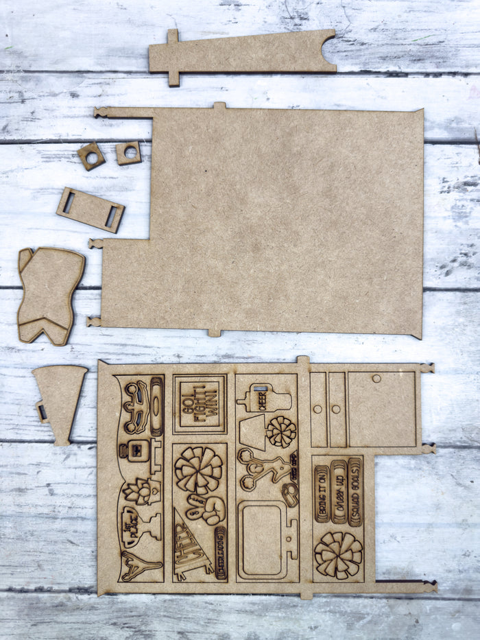 Mini Cheerleader Desk Hutch DIY Craft Kit