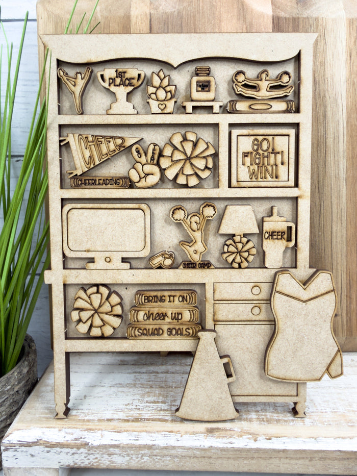 Mini Cheerleader Desk Hutch DIY Craft Kit