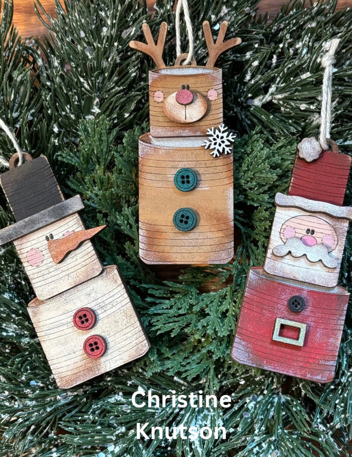 Mini Ornament Set Wood Tin Cans DIY Kit