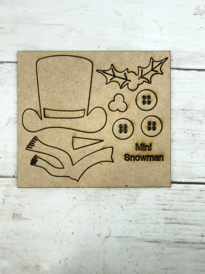 Mini Snowman Wooden Embellishments ONLY
