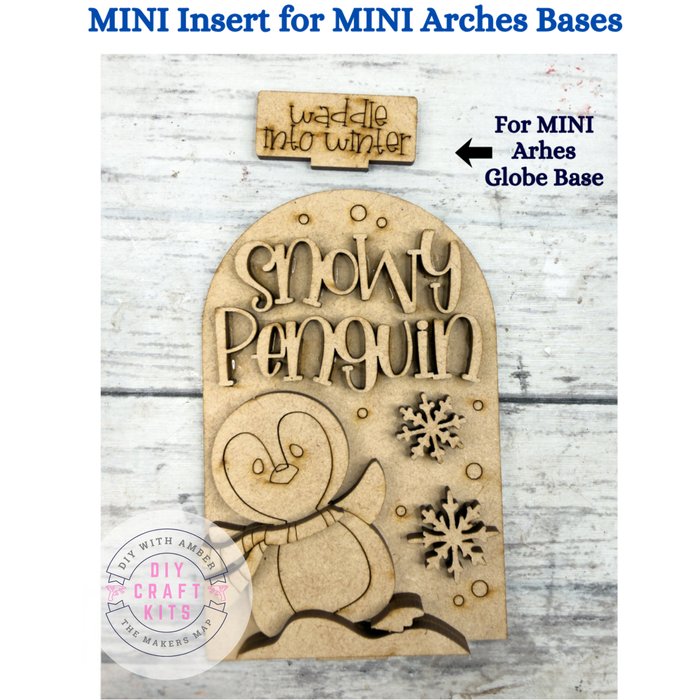 MINI Snowy Penguin Arch Insert for Interchangeable MINI Arches Bases