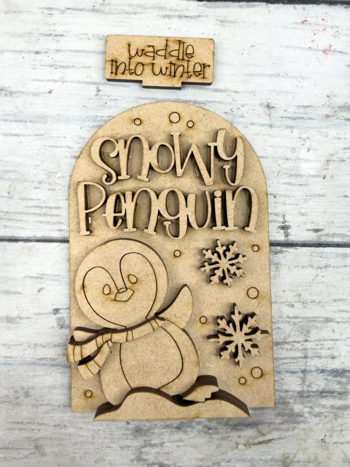 MINI Snowy Penguin Arch Insert for Interchangeable MINI Arches Bases