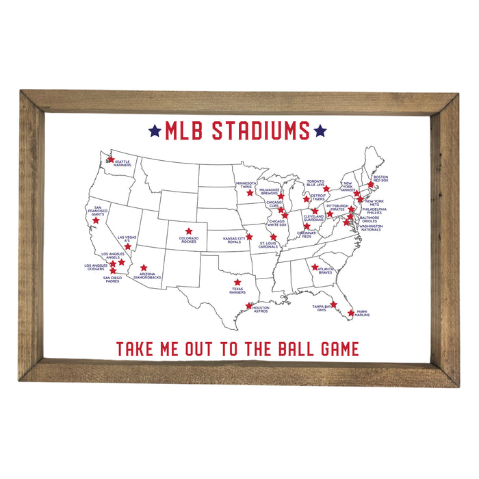 MLB Stadium Map Pinboard