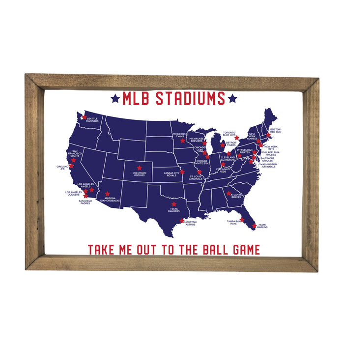 MLB Stadium Map Pinboard