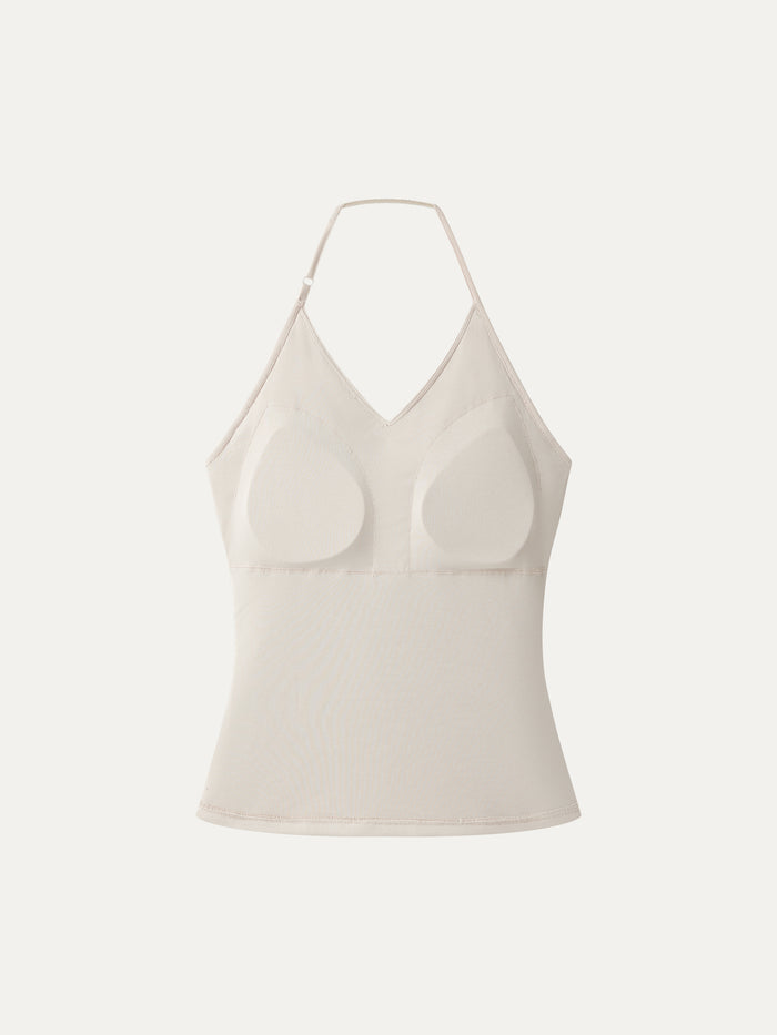 OGLmove Halter Neck Surplice Ruched Bra Top
