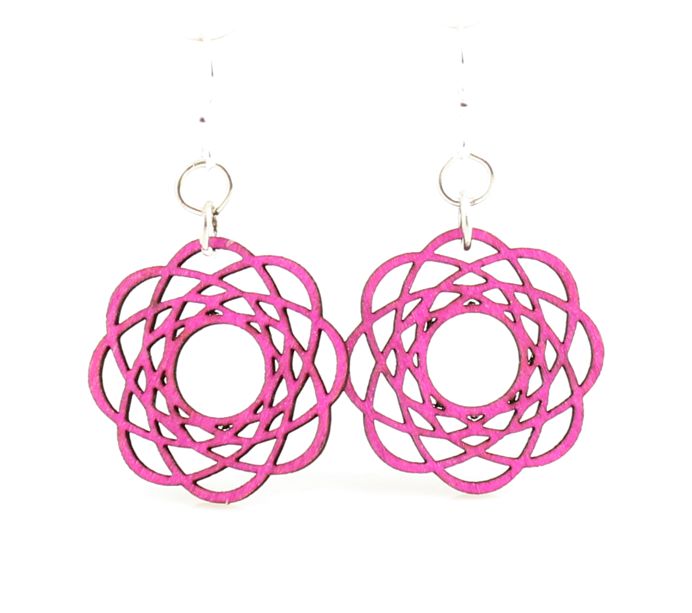 Molecular structure blossom earrings with bonded spheres, made in USA