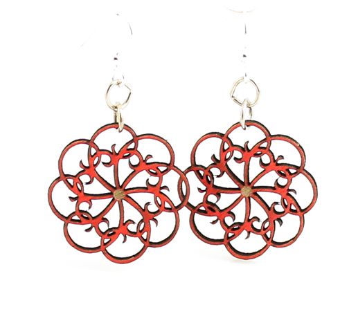 Momentum blossom earrings with sweeping motion line, eco-friendly jewelry made in USA