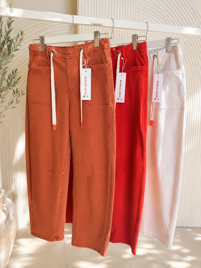 Monaco Denim Carter Barrel Jeans in Sand