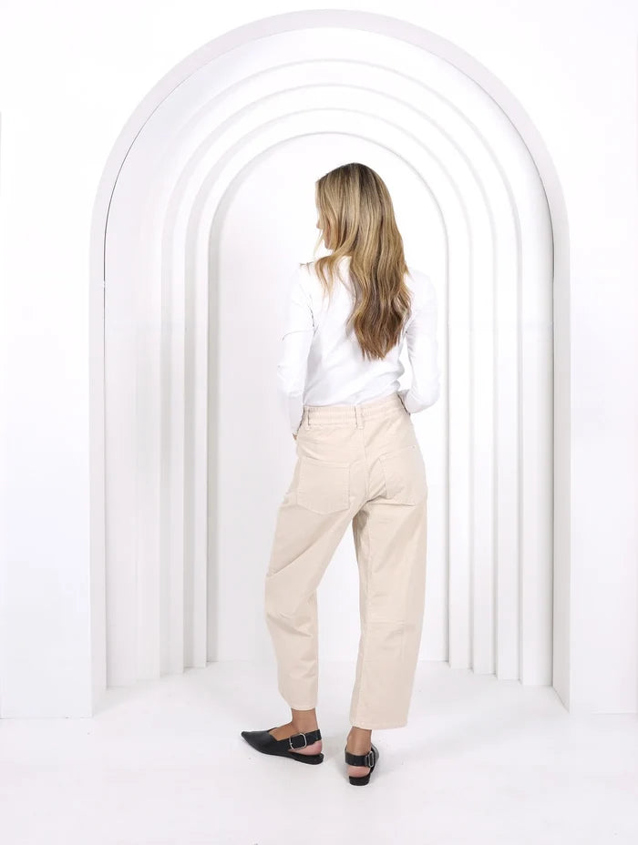 Monaco  Stone Corduroy Leo Barrel Pants