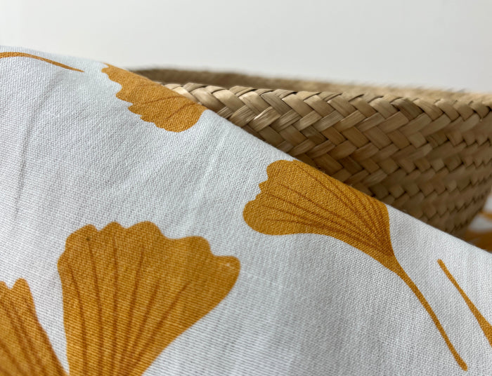 Morning Calm Ginkgo Print – Soft & Wrinkle-Resistant Ramie Blend Fabric 8336 8437