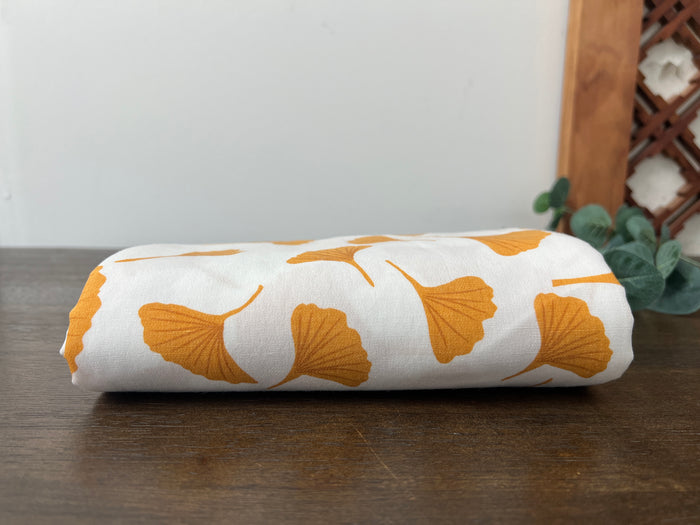 Morning Calm Ginkgo Print – Soft & Wrinkle-Resistant Ramie Blend Fabric 8336 8437