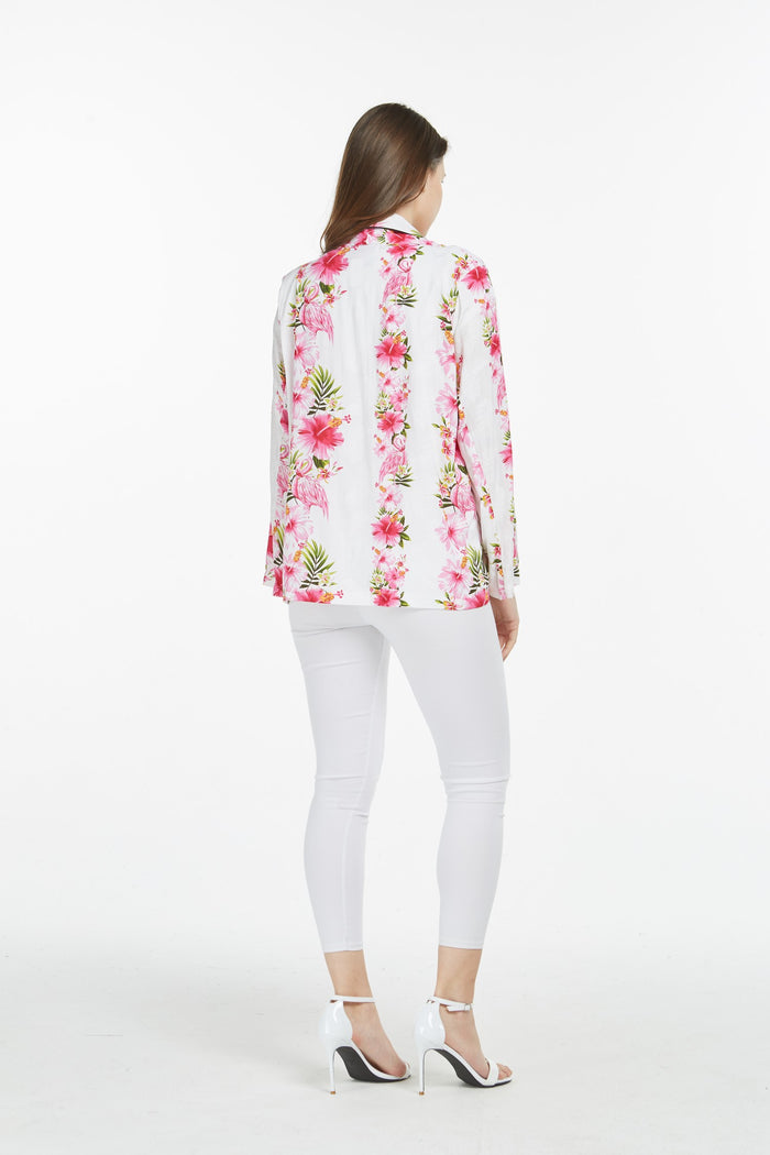 Mother Daughter Hauoli Hikikii Set in Pink White Hibiscus Vine