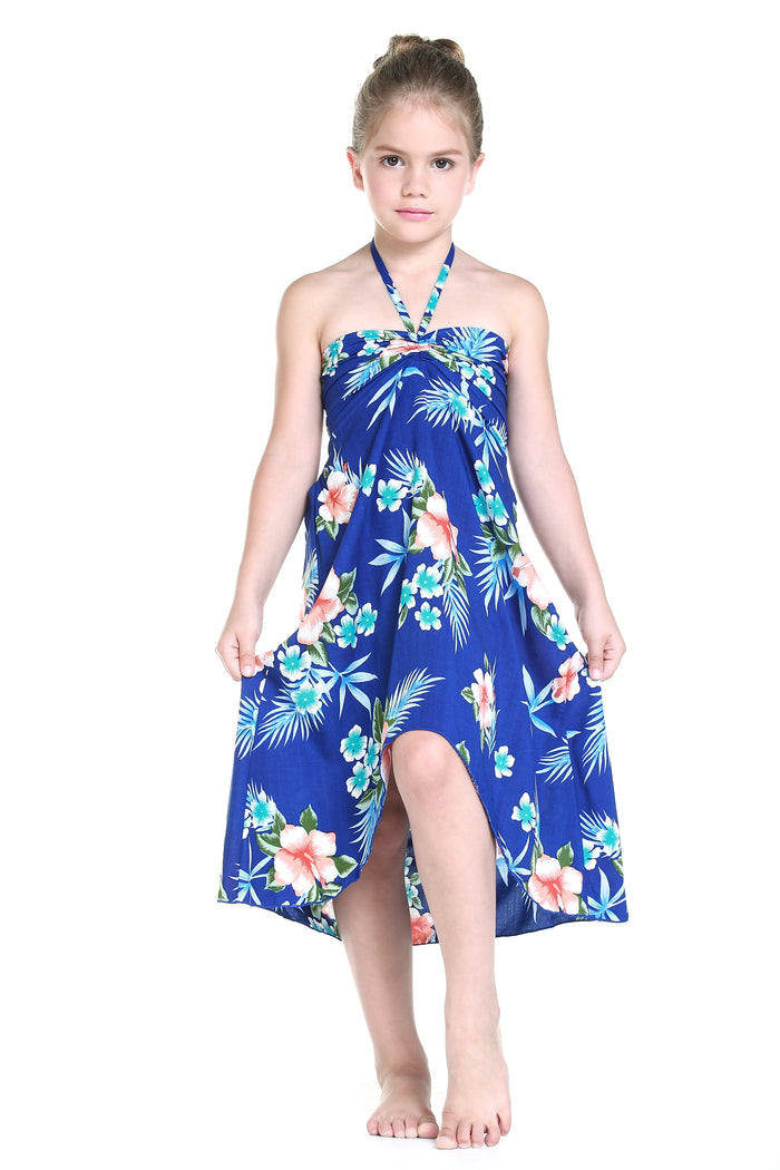 Mother Daughter Hikikii Honu Set in Hibiscus Blue