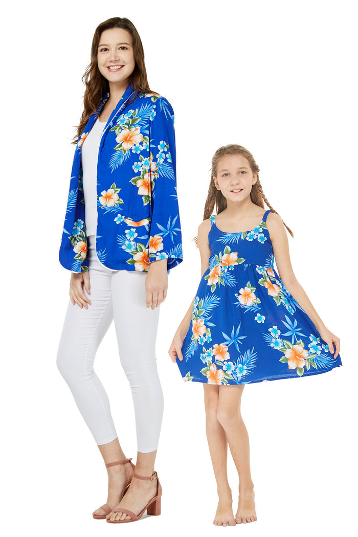 Mother Daughter Naia Nani Set in Hibiscus Blue