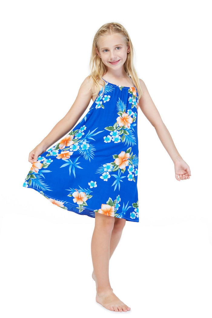 Mother Daughter Nani Malu Set in Hibiscus Blue