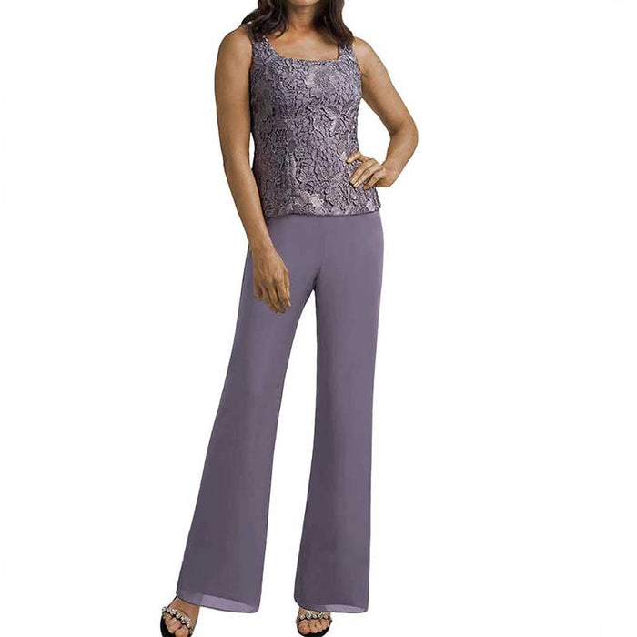 Mother of The Bride Dresses Pant Suits Three Pieces Formal Suit Lace Wedding Guest Outfit