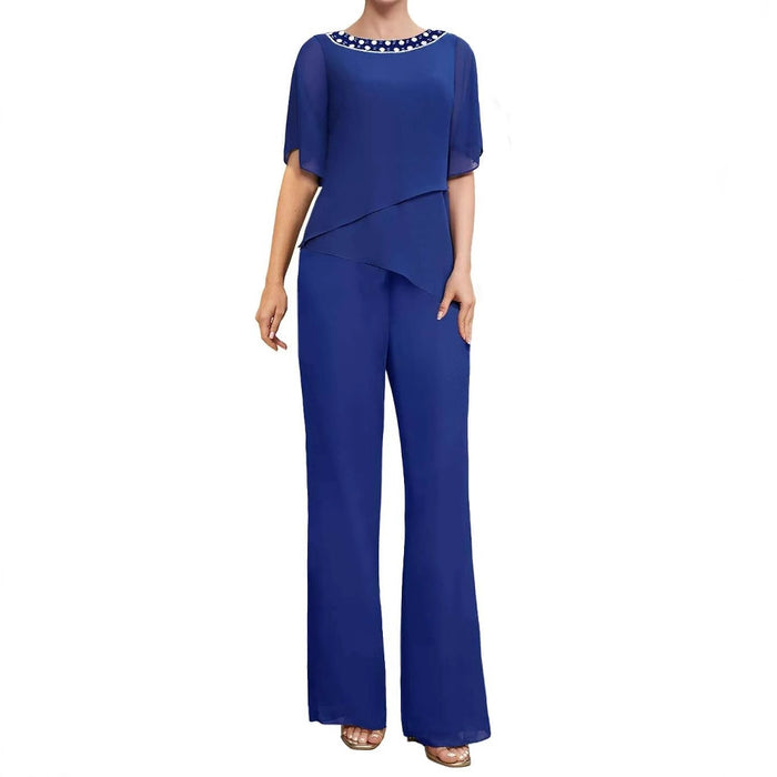 Mother of The Bride Pants Suits for Wedding Chiffon Wedding Guest Outfit