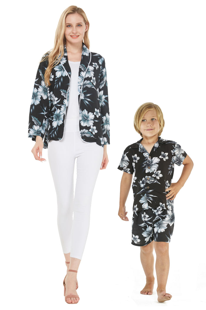 Mother Son Keaau Set in Midnight Bloom