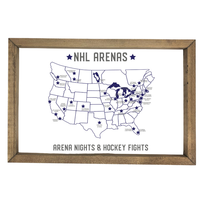 NHL Arena Map Pinboard