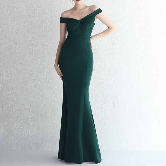 Off the shoulder formal event prom dress women evening ball dress
