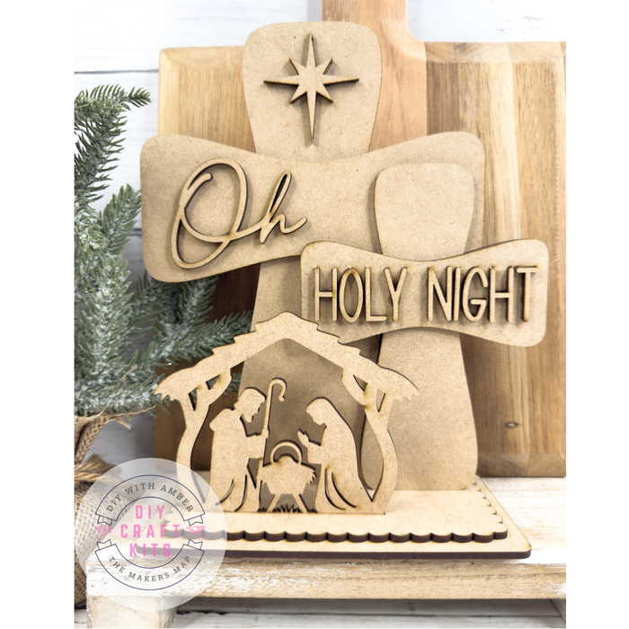 Oh Holy Night Cross Nativity Sitter DIY Kit