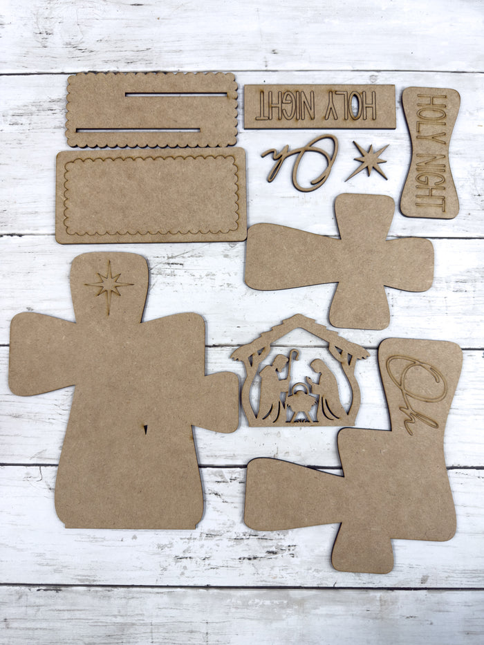 Oh Holy Night Cross Nativity Sitter DIY Kit
