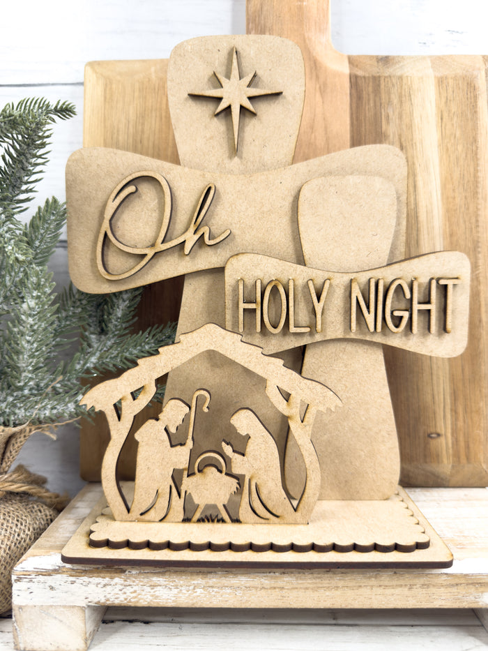 Oh Holy Night Cross Nativity Sitter DIY Kit