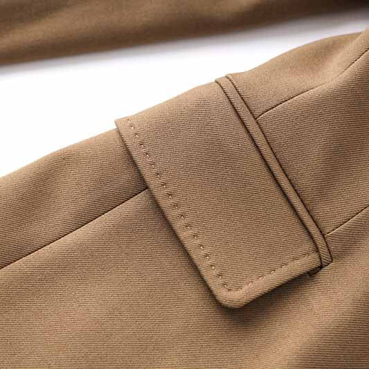 One Button Borwn Pantsuit Fitted Blazer + Mid-High Rise Trousers Pantsuit Suit Formal Wear