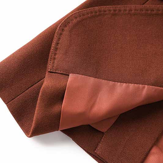 One Button Rust Brown Pantsuit Fitted Blazer + Mid-High Rise Trousers Pantsuit Suit Formal Wear