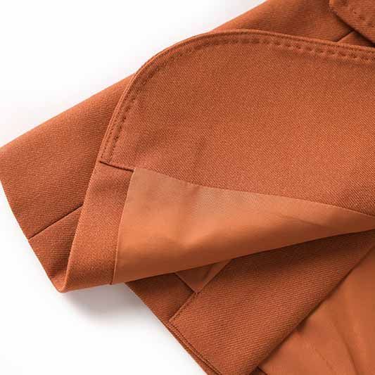 One Button Rust Orange Pantsuit Formal Suit Mid-High Rise Trousers Suit 2 Pieces Pantsuit