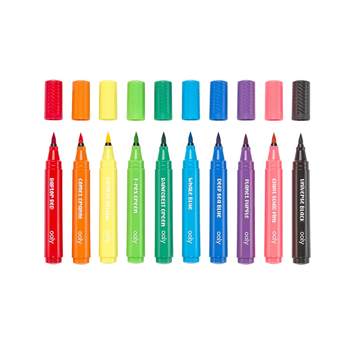 Ooly - Big Bright Brush Markers - Set of 10