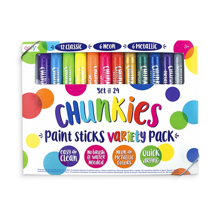 Ooly - Chunkies Paint Sticks Variety Pack - Set of 24