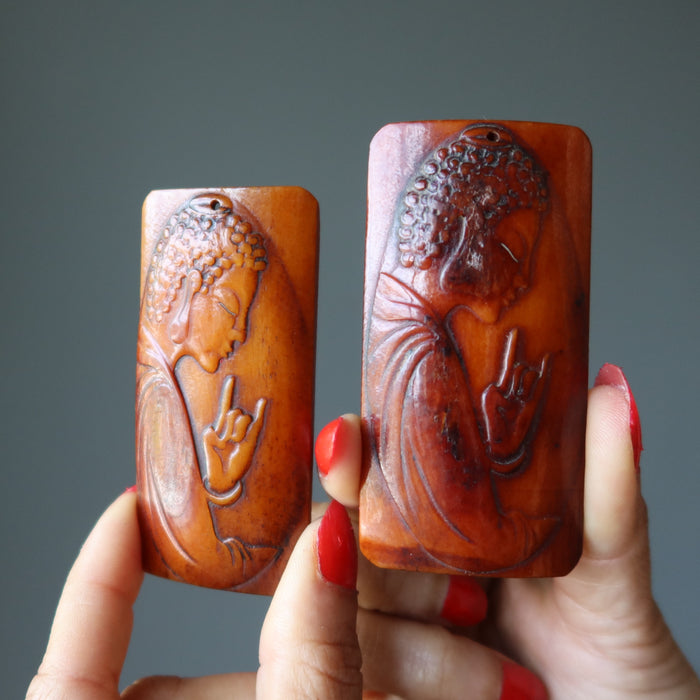 ox bone buddha pendants