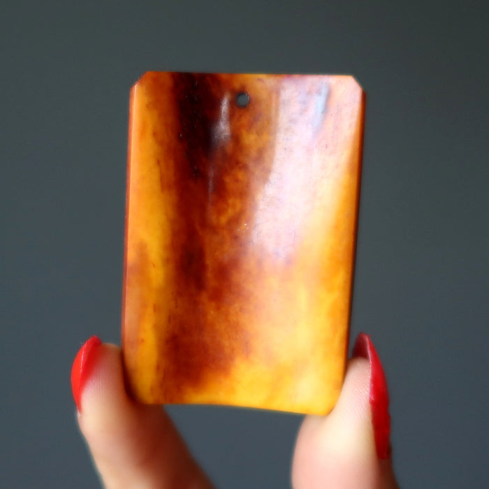 ox bone cherry blossom pendant