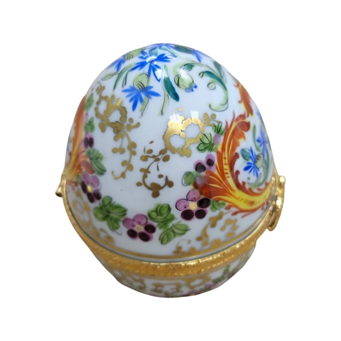 Elegant Painted Limoges Egg Porcelain Limoges egg LIMOGES BOXES French Trinket Box