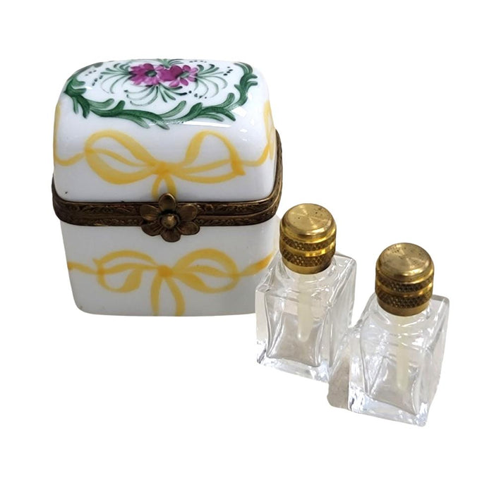Elegant Rose Perfume Box Porcelain Limoges Perfume French Trinket Box