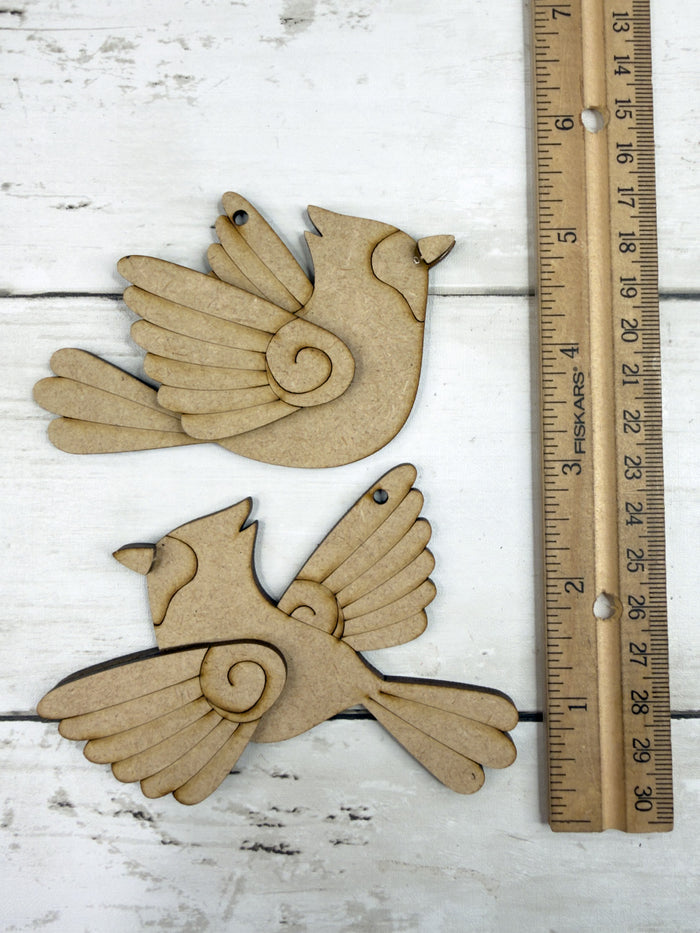 Pair of Flying Cardinal Ornaments DIY Kit