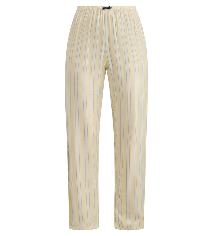 Pantalon de pyjama twill rayé écru jaune Slow Days Fresh Vibes