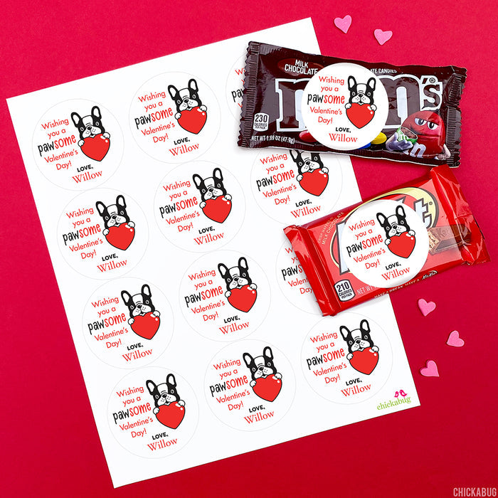 Pawsome Dog Valentine's Day Stickers