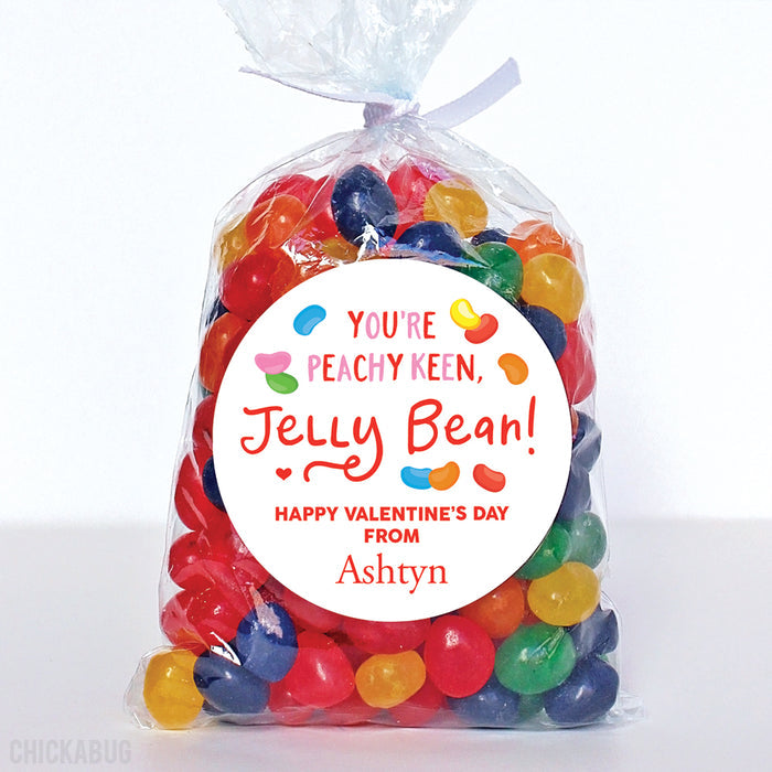 Peachy Keen Jelly Bean Valentine's Day Stickers