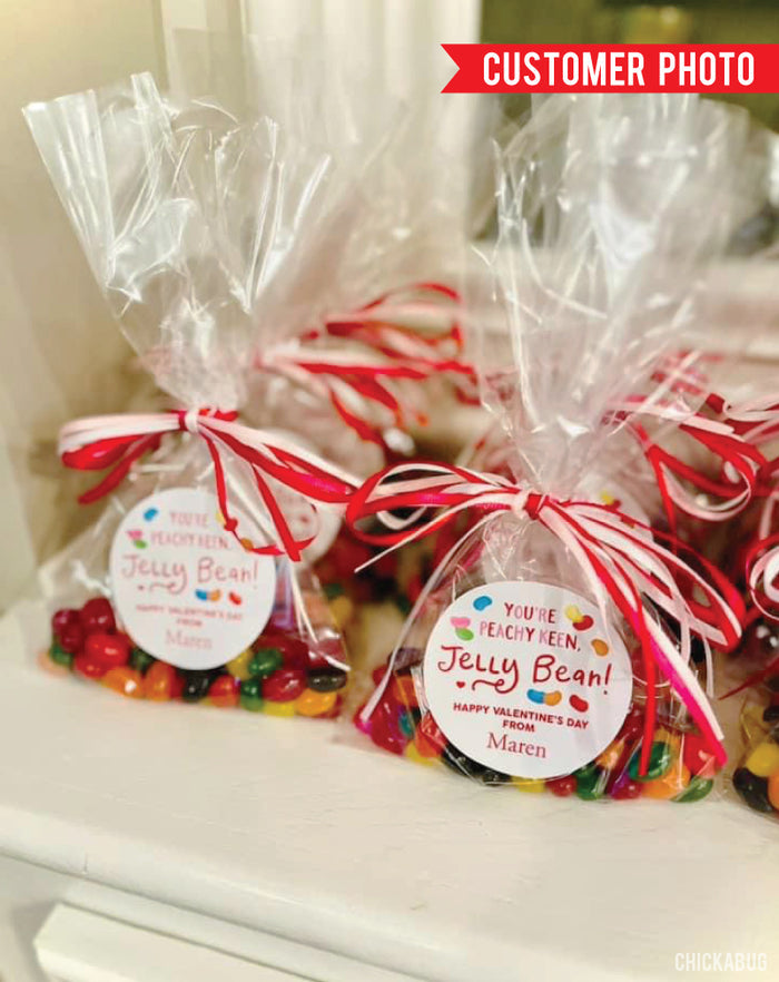 Peachy Keen Jelly Bean Valentine's Day Stickers