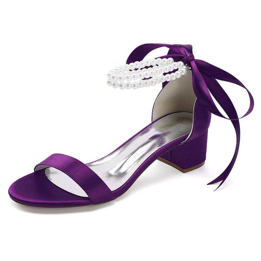 Pearl Lace-Up Bridal Sandals for Dream Weddings