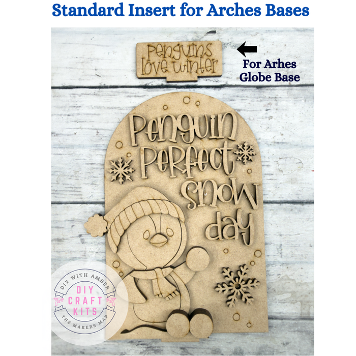 Penguin Snow Day Standard Arch Insert for Interchangeable Standard Arches Bases