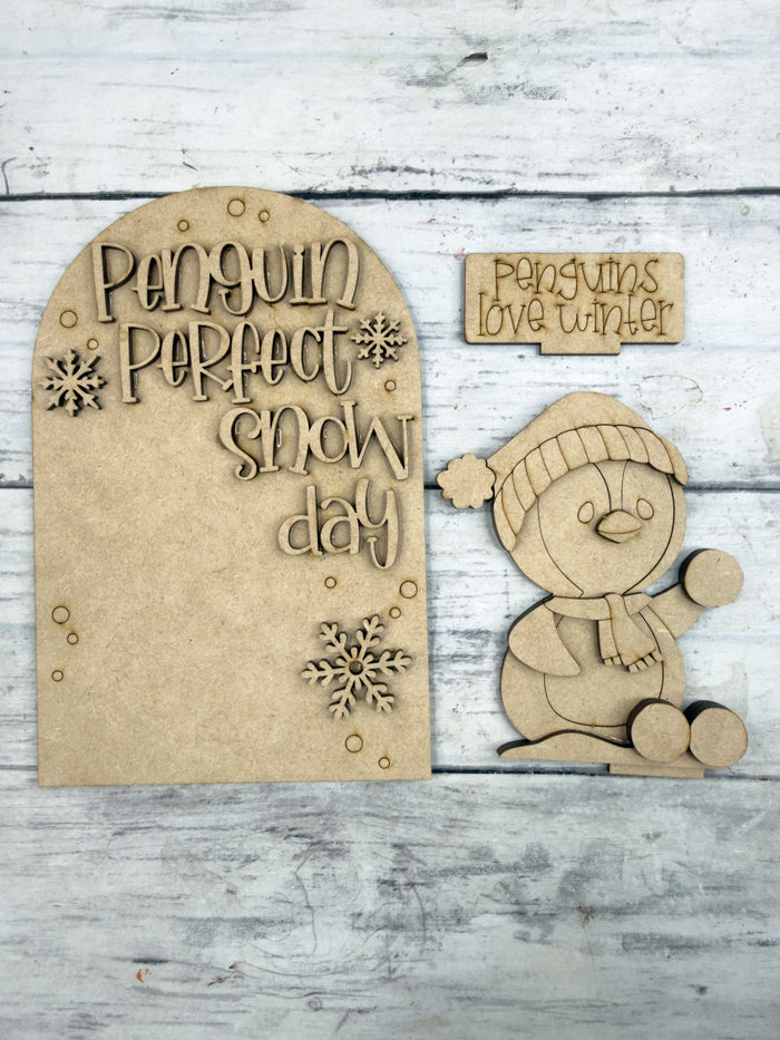 Penguin Snow Day Standard Arch Insert for Interchangeable Standard Arches Bases